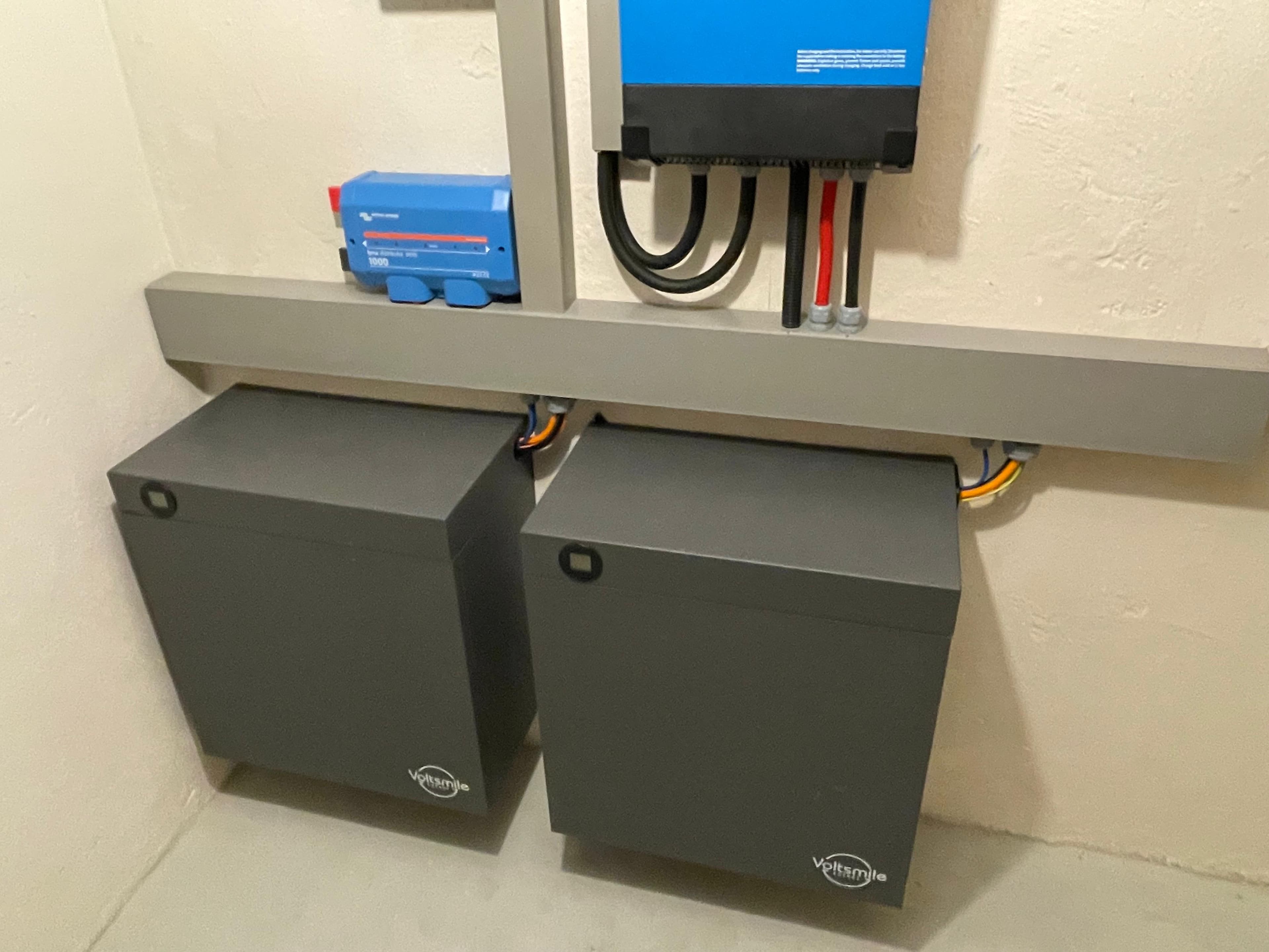 Twee Voltsmile batterijen wandmontage
